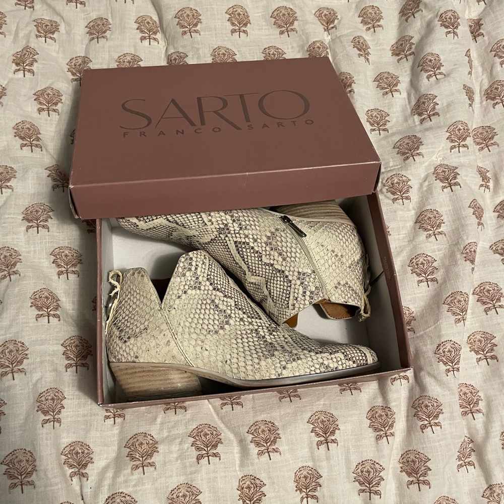 Franco Sarto Women's Snake Print Ankle Boots
